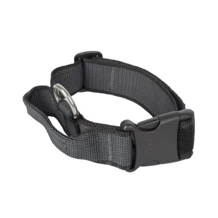 IDC Color&Gray 40 mm széles nyakörv fogóval és cserélhető felirattal, fekete