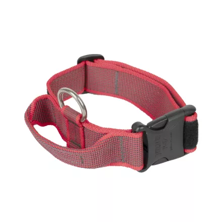 IDC Color&Gray 40 mm széles nyakörv fogóval és cserélhető felirattal, piros