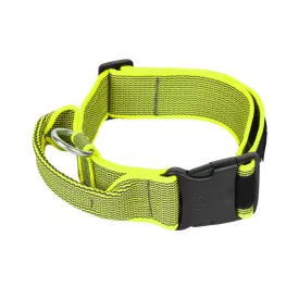   IDC Color&Gray 50 mm széles nyakörv fogóval és cserélhető felirattal, UV sárga