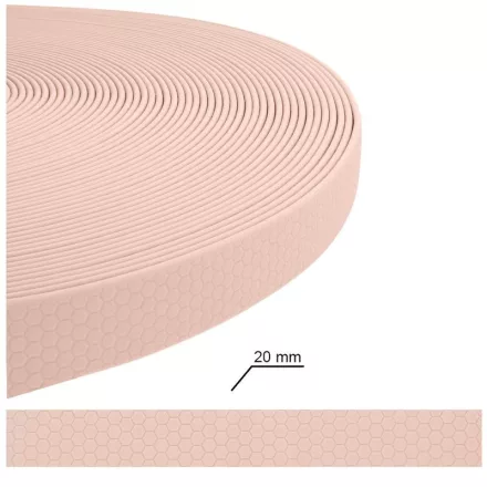 Hexa DryGrip vízálló póráz  - Pasztel Rózsaszín - 20 mm széles