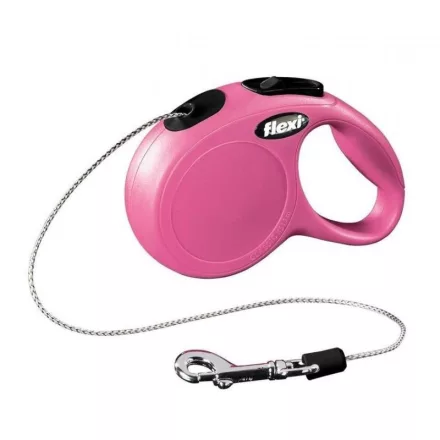 Flexi new"XS" zsinóros automata póráz - pink, 3 méter