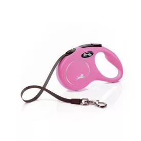   Flexi New Classic "S" szalagos automata póráz - pink, 5 méter