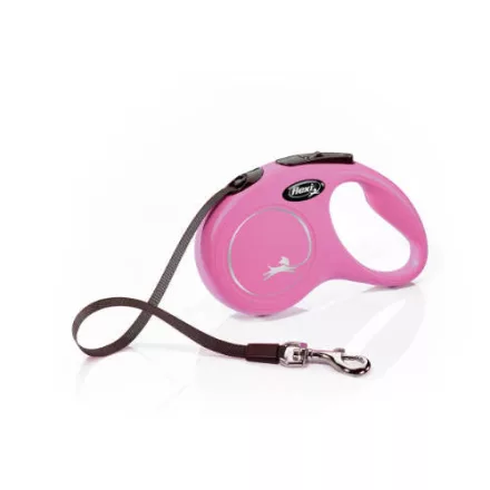 Flexi New Classic "S" szalagos automata póráz - pink, 5 méter