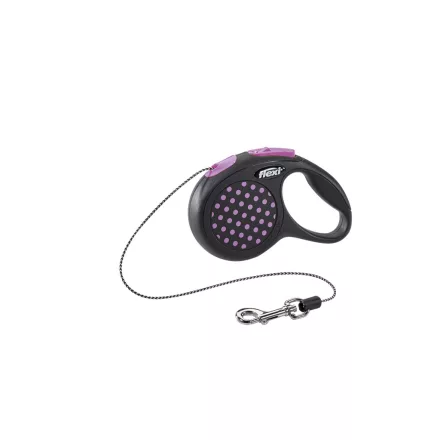 Flexi Design "XS" zsinóros automata póráz - pink, 3 méter
