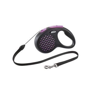   Flexi Design "S" zsinóros automata póráz - pink, 5 méter