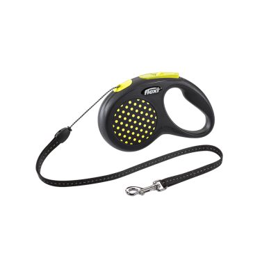   Flexi Design "S" zsinóros automata póráz - sárga, 5 méter