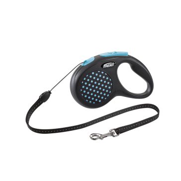   Flexi Design "S" zsinóros automata póráz - kék, 5 méter