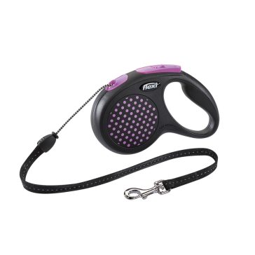   Flexi Design "M" zsinóros automata póráz - pink, 5 méter
