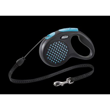   Flexi Design "M" zsinóros automata póráz - kék, 5 méter