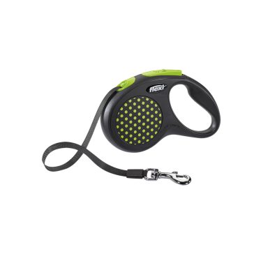   Flexi Design "S" szalagos automata póráz - zöld, 5 méter