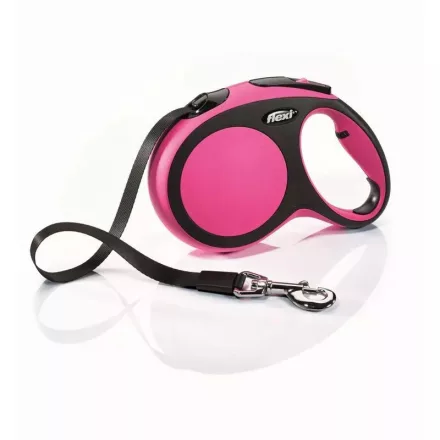 Flexi new comfort  "S" zsinóros automata póráz - pink, 5 méter