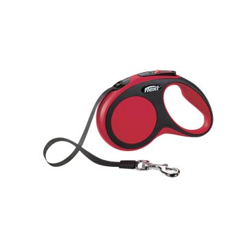   Flexi new comfort  "S" szalagos automata póráz - piros, 5 méter