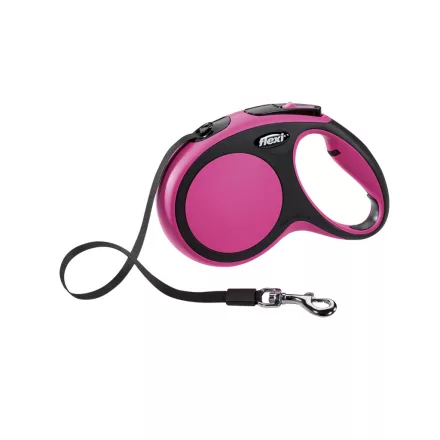 Flexi new comfort  "M" szalagos automata póráz - pink, 5 méter