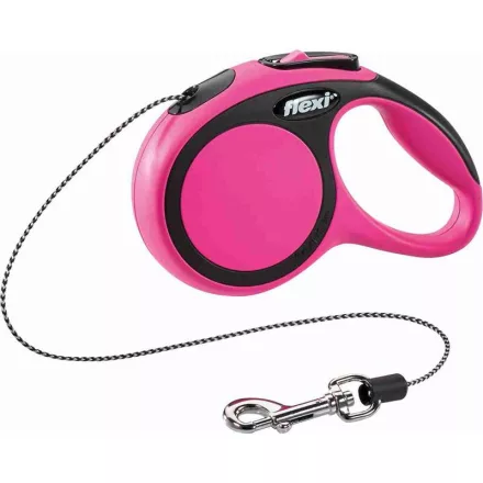 Flexi new comfort  "XS" zsinóros automata póráz - pink, 3 méter