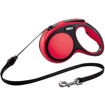   Flexi new comfort  "M" zsinóros automata póráz - piros, 5 méter