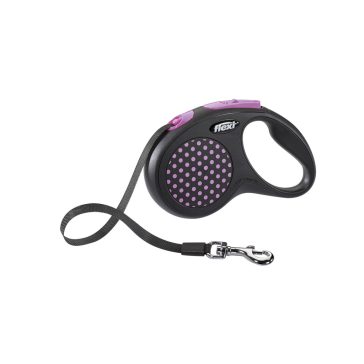   Flexi Design "M" szalagos automata póráz - pink, 5 méter