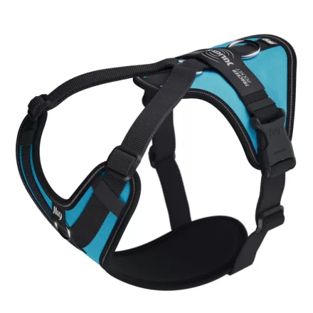 JK9 Longwalk Light kutyahám okoseszköz-tartó hámfelirattal, aquamarine, méret: M 