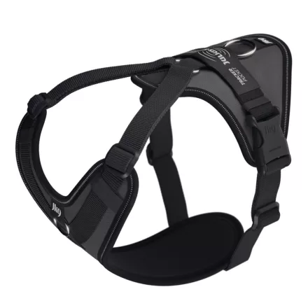 JK9 Longwalk Light kutyahám okoseszköz-tartó hámfelirattal, antracit, méret: M