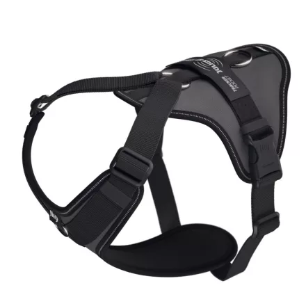 JK9 Longwalk Light kutyahám okoseszköz-tartó hámfelirattal, antracit, méret: XL 