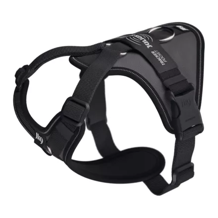 JK9 Longwalk Light kutyahám okoseszköz-tartó hámfelirattal, antracit szürke, méret: XS 