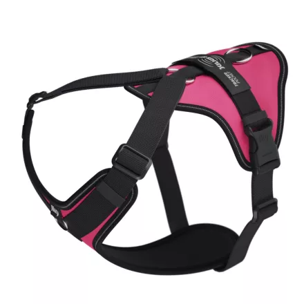 JK9 Longwalk Light kutyahám okoseszköz-tartó hámfelirattal, sötét pink, méret: 2XL 