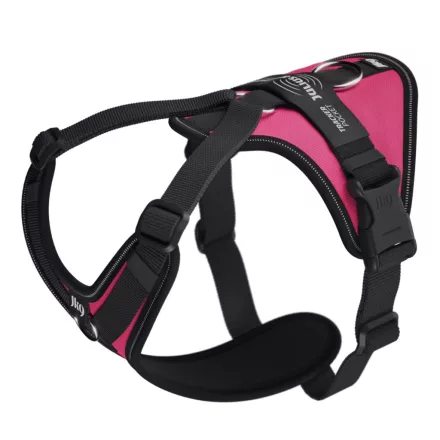 JK9 Longwalk Light kutyahám okoseszköz-tartó hámfelirattal, sötét pink, méret: S